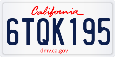 CA license plate 6TQK195