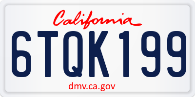 CA license plate 6TQK199