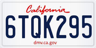 CA license plate 6TQK295