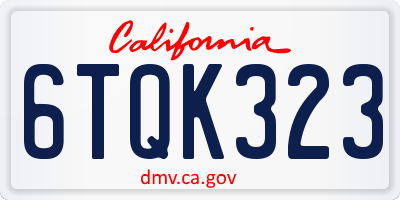 CA license plate 6TQK323