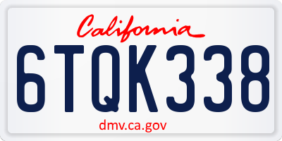 CA license plate 6TQK338