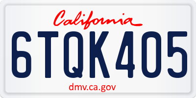 CA license plate 6TQK405