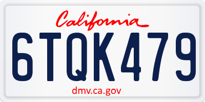 CA license plate 6TQK479