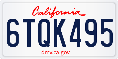 CA license plate 6TQK495