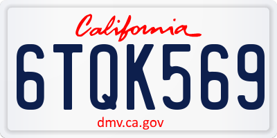 CA license plate 6TQK569
