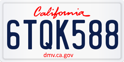 CA license plate 6TQK588