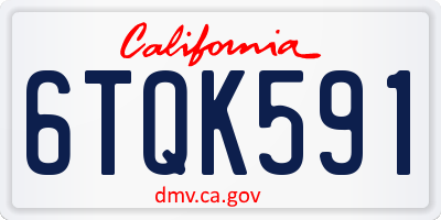 CA license plate 6TQK591