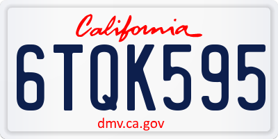 CA license plate 6TQK595