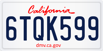 CA license plate 6TQK599