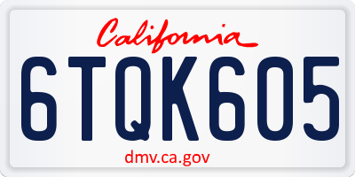 CA license plate 6TQK605