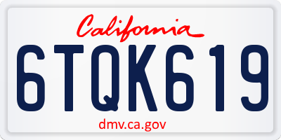 CA license plate 6TQK619