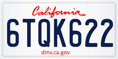 CA license plate 6TQK622