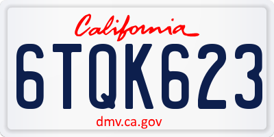 CA license plate 6TQK623