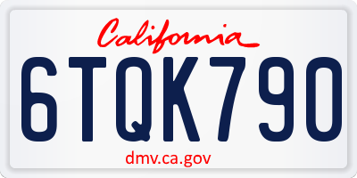 CA license plate 6TQK790