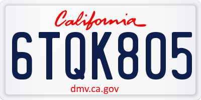 CA license plate 6TQK805