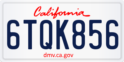 CA license plate 6TQK856