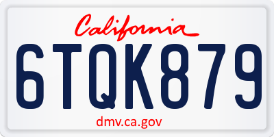 CA license plate 6TQK879