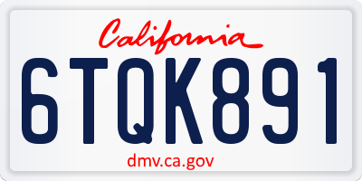 CA license plate 6TQK891