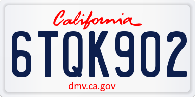 CA license plate 6TQK902