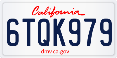 CA license plate 6TQK979