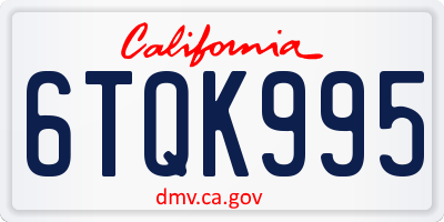 CA license plate 6TQK995