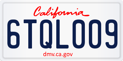 CA license plate 6TQL009