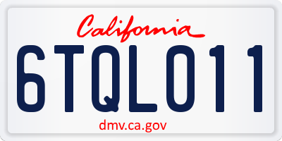 CA license plate 6TQL011