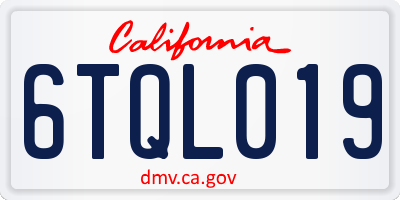 CA license plate 6TQL019