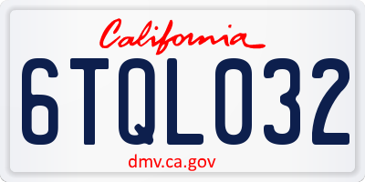 CA license plate 6TQL032