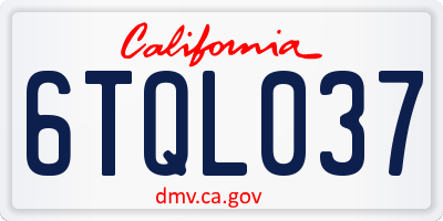 CA license plate 6TQL037