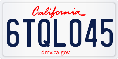 CA license plate 6TQL045