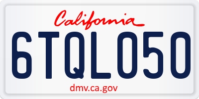 CA license plate 6TQL050