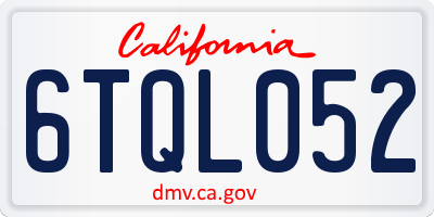 CA license plate 6TQL052