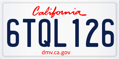 CA license plate 6TQL126