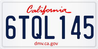 CA license plate 6TQL145