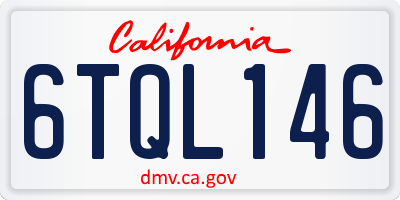 CA license plate 6TQL146