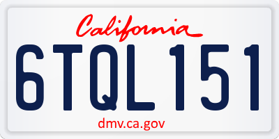 CA license plate 6TQL151