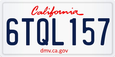 CA license plate 6TQL157