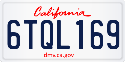 CA license plate 6TQL169