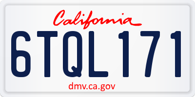 CA license plate 6TQL171