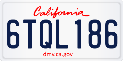 CA license plate 6TQL186