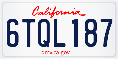 CA license plate 6TQL187