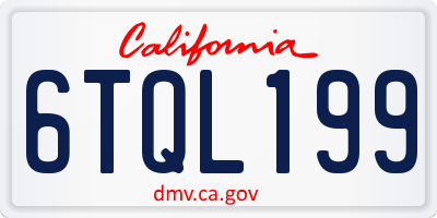 CA license plate 6TQL199