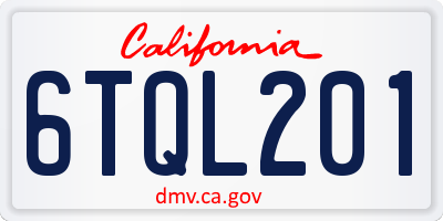 CA license plate 6TQL201