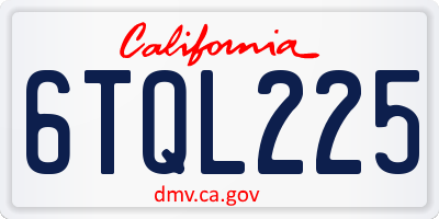 CA license plate 6TQL225