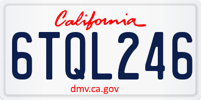 CA license plate 6TQL246