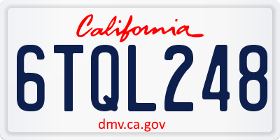 CA license plate 6TQL248