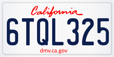 CA license plate 6TQL325