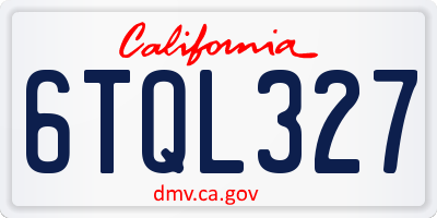 CA license plate 6TQL327