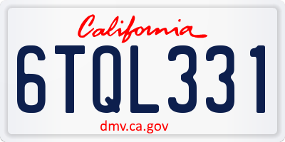 CA license plate 6TQL331